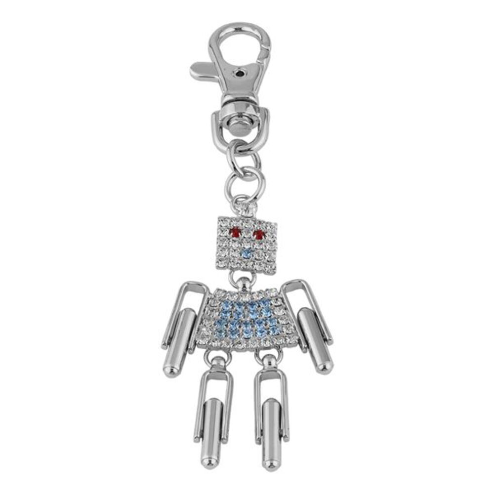 Charming Rhinestone Robot Keychain Charm, Backpack, Purse Key Chain